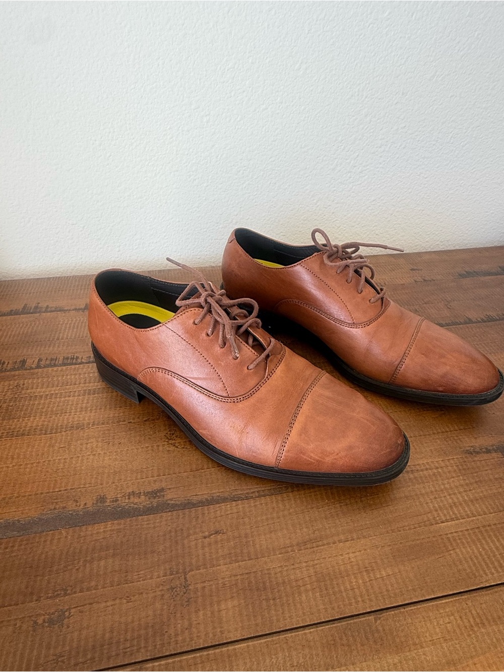 Cole Haan Cognac Leather Cap-Toe Oxford